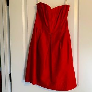 Strapless red dress